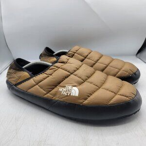 The North Face Thermoball Traction Mens 14 Brown Mule Slip On Slippers Faux Fur